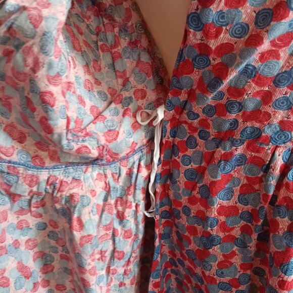 1OF1 Medium Vintage 1940s 50s Apron Wrap Chore Dress Side Tie Handmade MCM Farm - Picture 11 of 13